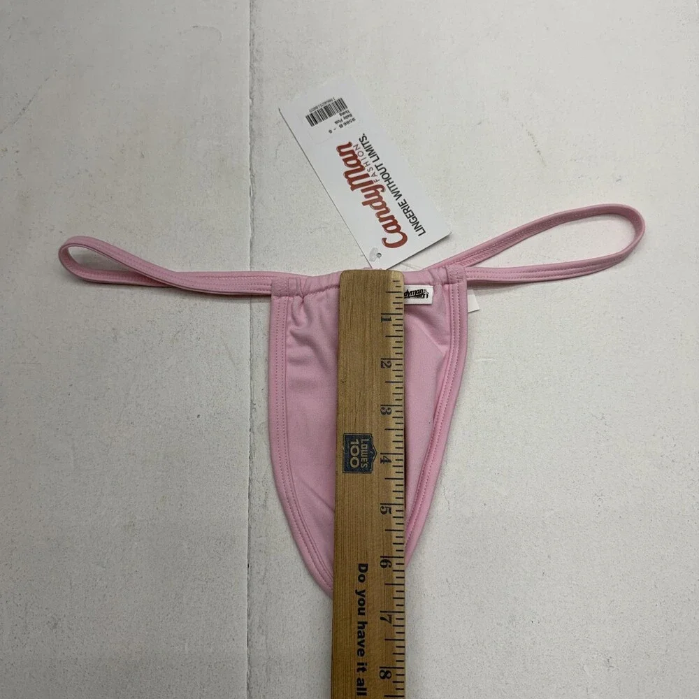 Candyman Thong Mens Small Pink Microfiber Stretch Baby Pink 9586B Underwear